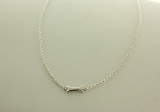 Small Bone Sterling Silver Cable Link Necklace 16”